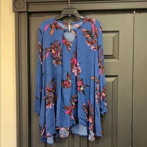 Free People Blue Floral Mini Dress